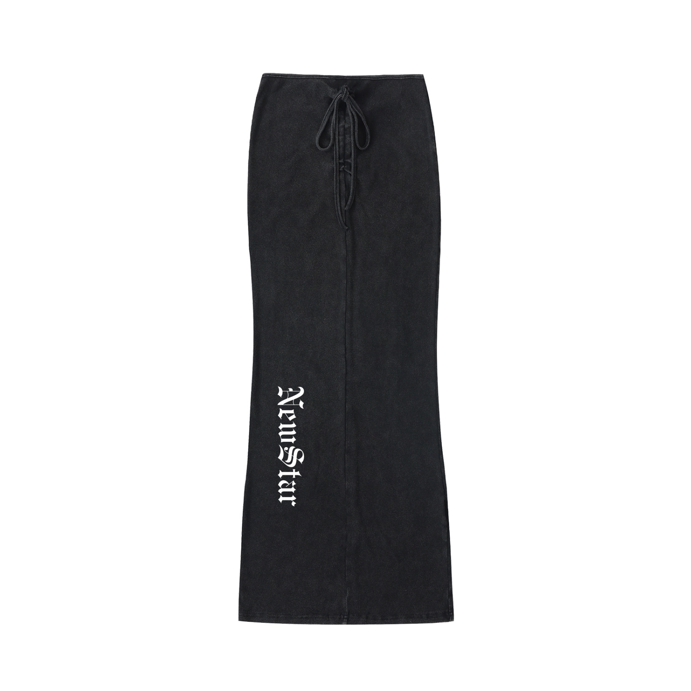 Dyed Washed Drawstring Maxi Skirt