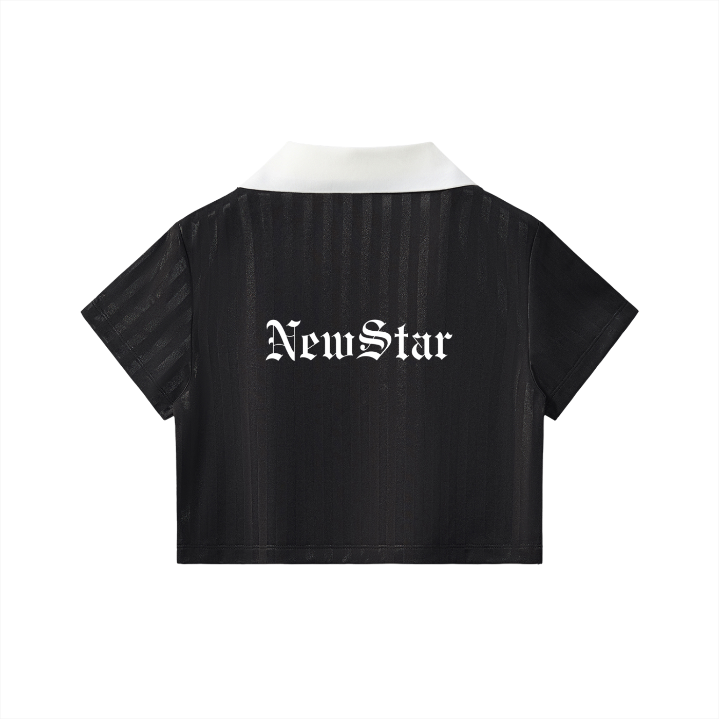Contrast Collar Striped Cropped Jersey
