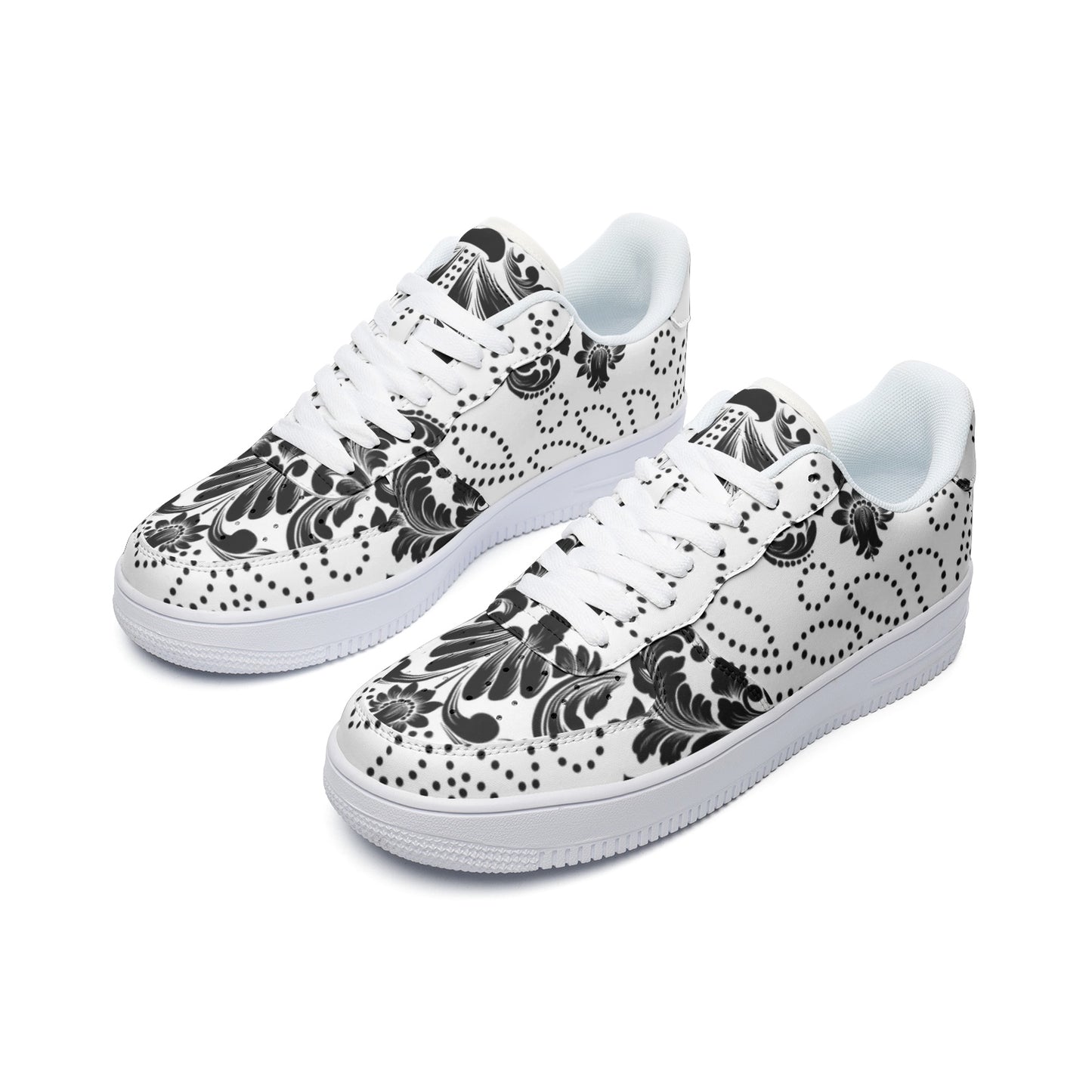 White Paisley Sneakers